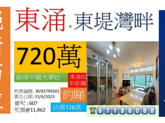 Bruce@東涌站旁大兩房，賣價低估價28萬，想買要快 67188088陳生
