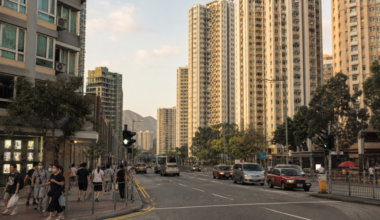 東涌住宅大廈及街道景觀
