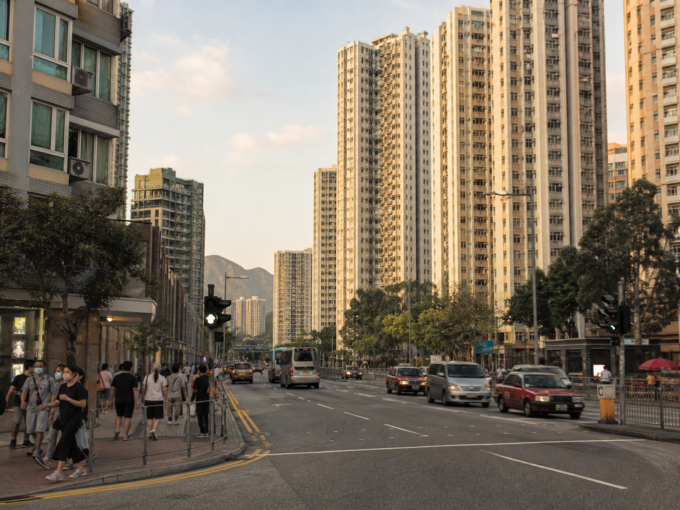 東涌住宅大廈及街道景觀